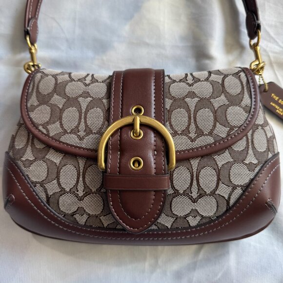 COACH Soho Flap Bag in Crystal Signature Jacquard - Picture 2 of 15